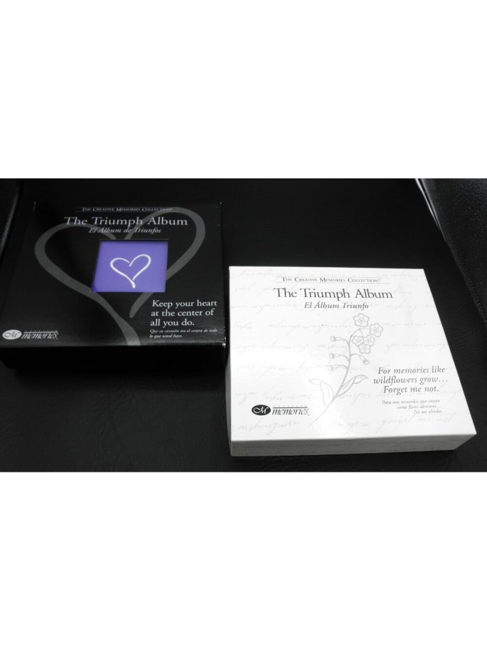 Creative Memories TRIUMPH ALBUMS-Purple Covers HEART and FORGET ME NOT Set of 2
